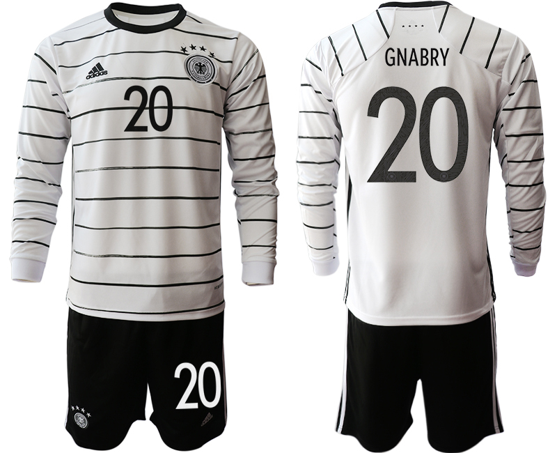 Men 2021 European Cup Germany home white Long sleeve #20 Soccer Jersey